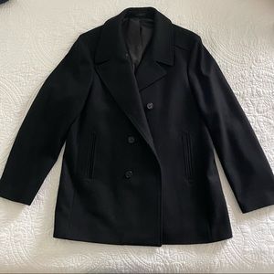 48L. DKNY black pea coat. XL
